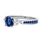 New inlaid sapphire zircon ring European and American hot-plated 925 silver princess engagement ring - LabombeYlang