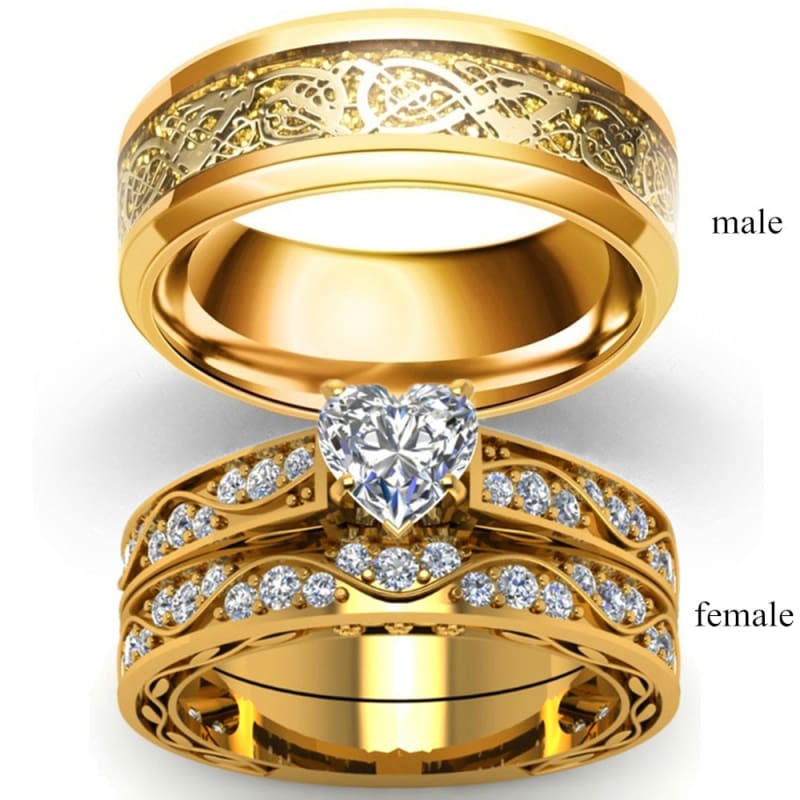 Bague pour Couple Dorée amour Together - LabombeYlang