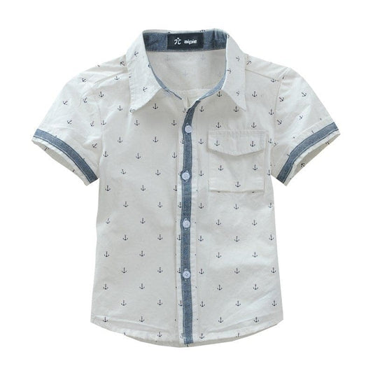Printed Cotton Middle-Aged Boys’ Shirts - LabombeYlang