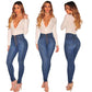 Multi-button chic high-rise skinny long jeans | LabombeYlang
