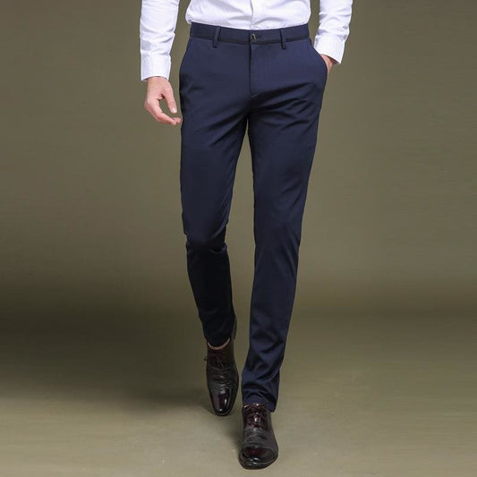 New Men’s Business Casual Trousers Slim High Stretch Pants | LabombeYlang