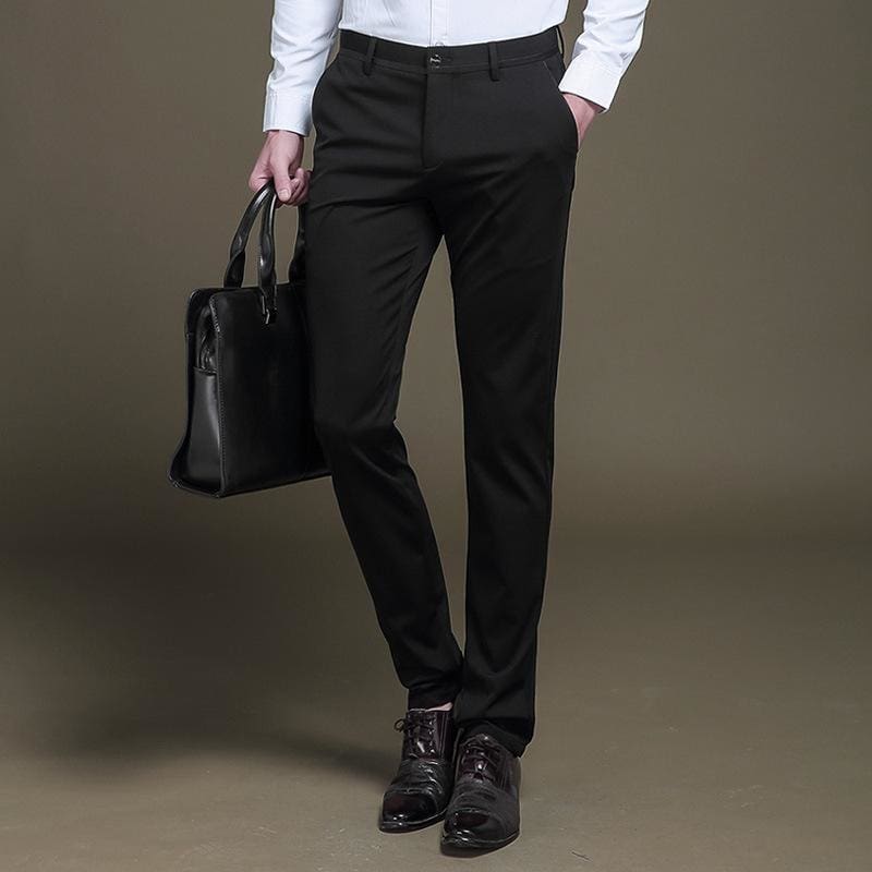 New Men’s Business Casual Trousers Slim High Stretch Pants | LabombeYlang