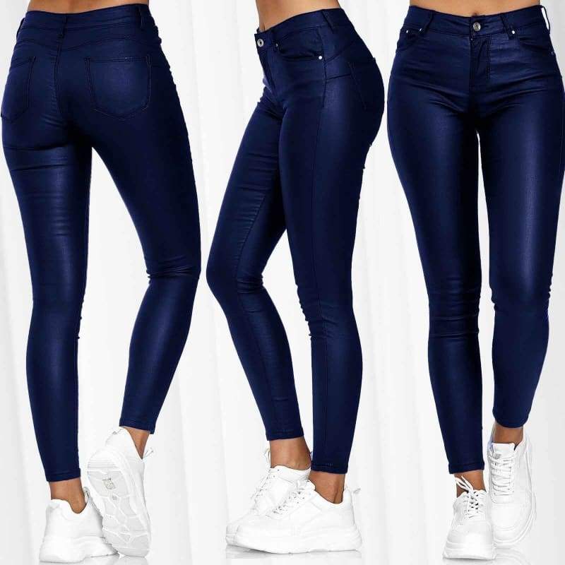 Pantalon en Cuir Couleur Unie Sexy femme | LabombeYlang