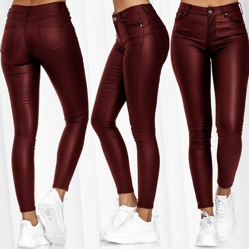 Pantalon en Cuir Couleur Unie Sexy femme | LabombeYlang