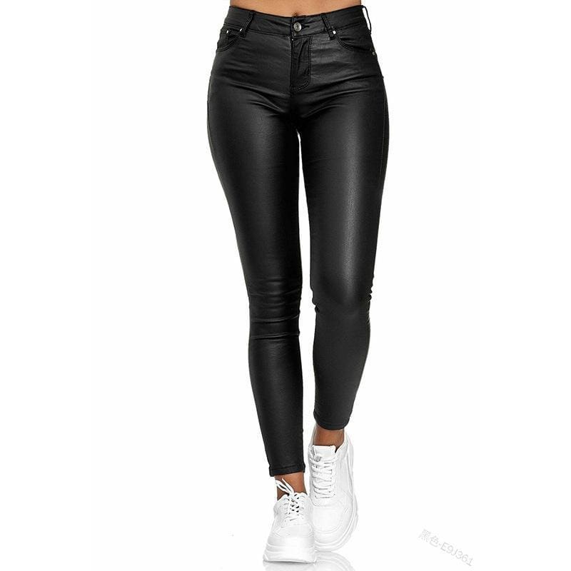 Pantalon en Cuir Couleur Unie Sexy femme | LabombeYlang