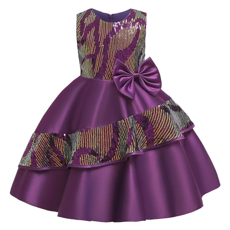 Robe Enfant Sans Manches satin sequins | LabombeYlang