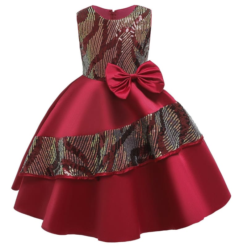 Robe Enfant Sans Manches satin sequins | LabombeYlang