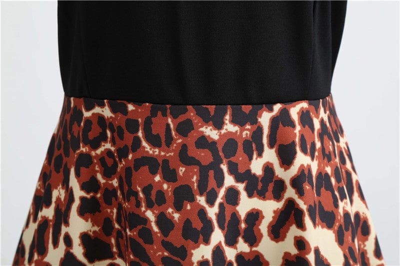 Leopard print long sleeve dress - LabombeYlang