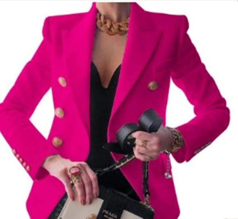 Veste Costume Blazer consistante femme - Rose Rouge / M - Textile