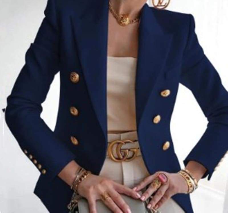 Veste Costume Blazer consistante femme - Bleu foncé / XXL - Textile